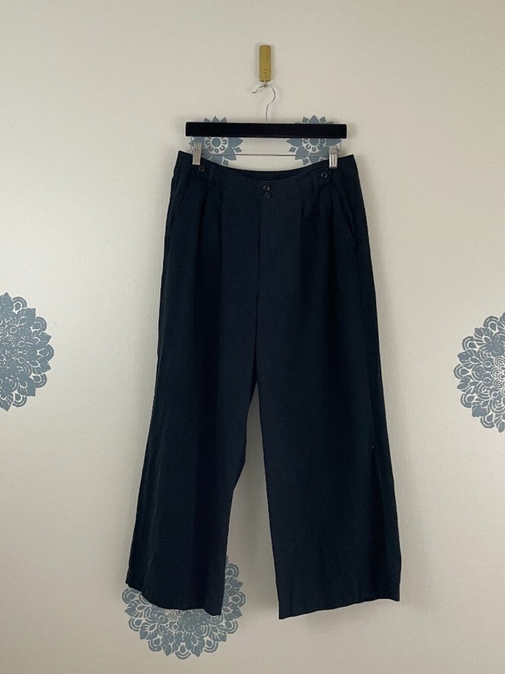 Madewell The Harlow Wide Leg High Rise Pants in Black Size 12 Petite